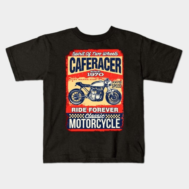 CAFERACER Kids T-Shirt by KANDIM'S Studio